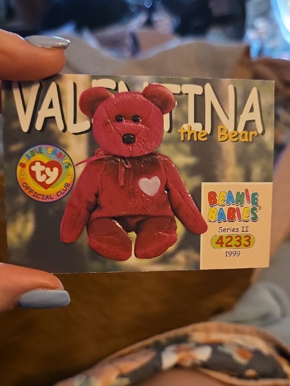 Ty Beanie Baby Valentina Bear Trading Card